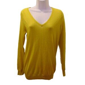 Ann Taylor  V neck Sweater Merino Wool Blend -PeaGreen Medium NWT
